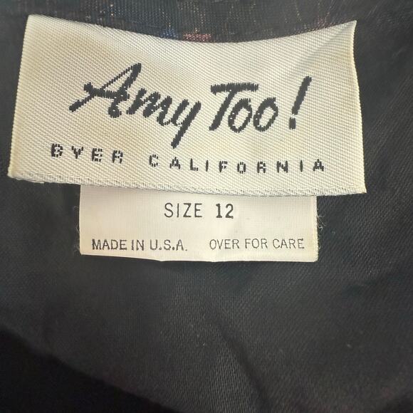 Vintage 90s Amy Too! Byer California Girls 12 Floral Party Dress Puff Sleeve - Picture 4 of 9